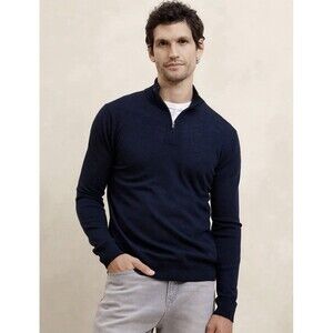 NWT Banana Republic Men’s 100% Merino Wool Quarter Zip Sweater Size Medium